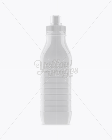 Glossy PET Bottle With Sport Cap Mockup