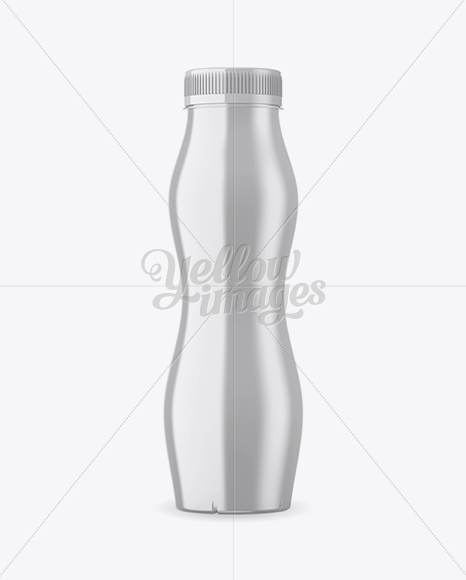 Metallic Dairy Bottle Mockup - Front View