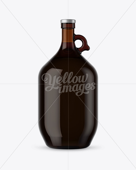 3L Amber Glass Dark Drink Bottle With Handle Mockup 3L Amber Glass Dark Drink Bottle With Handle Mockup