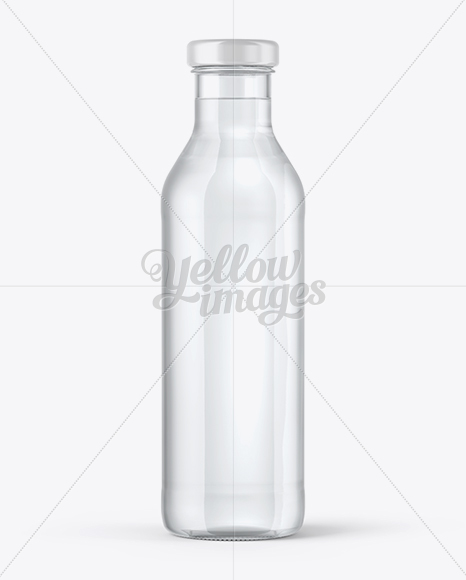 Clear Glass Water Bottle Mockup