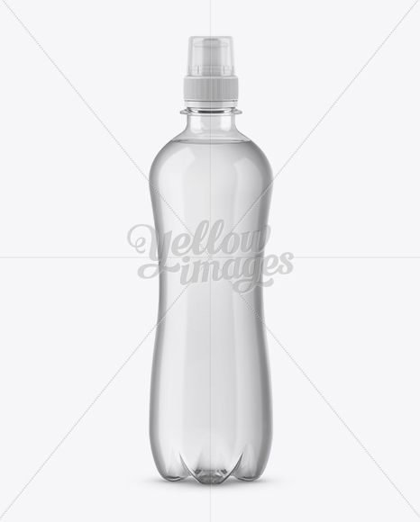 500ml Clear PET Bottle With Sport Cap Mockup