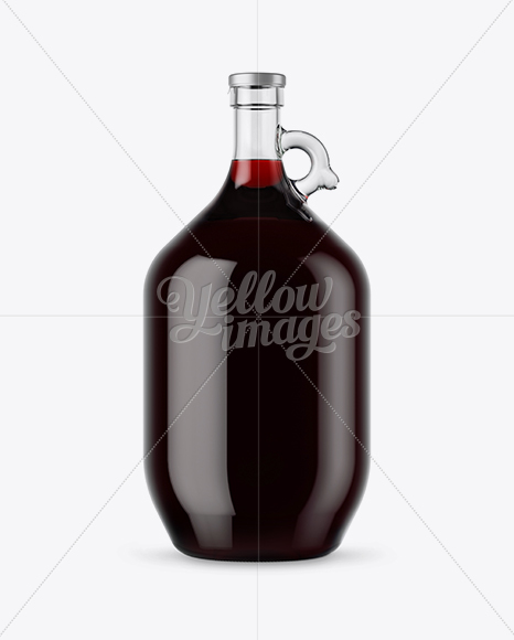 3L Clear Glass Red Wine Bottle With Handle Mockup