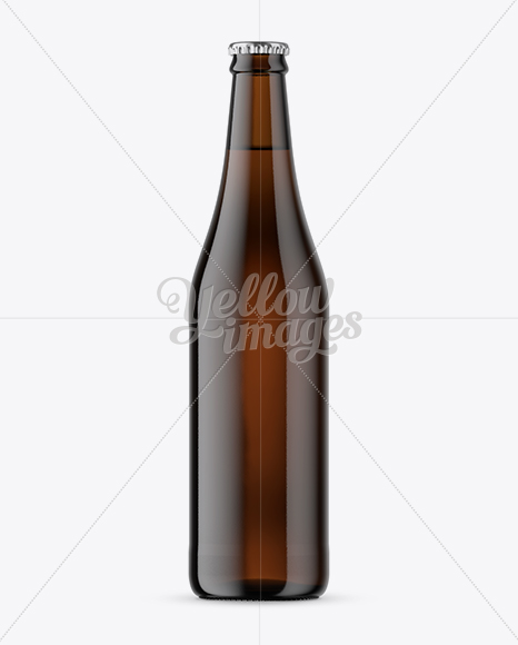 Amber Glass Beer Bottle Mockup