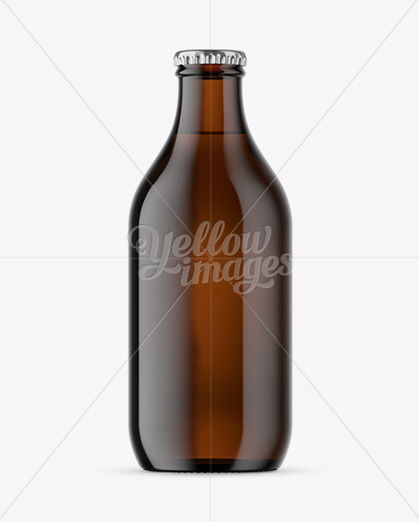 Amber Glass Beer Bottle Mockup