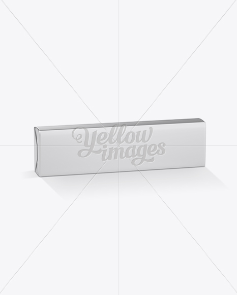 Metallic Bubble Gum Pack Mockup - Halfside View