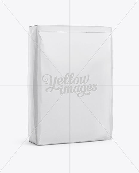 Glossy Paper Bag Mockup - Halfside View