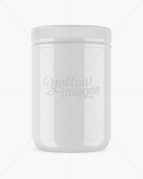 Glossy Protein Jar Mockup