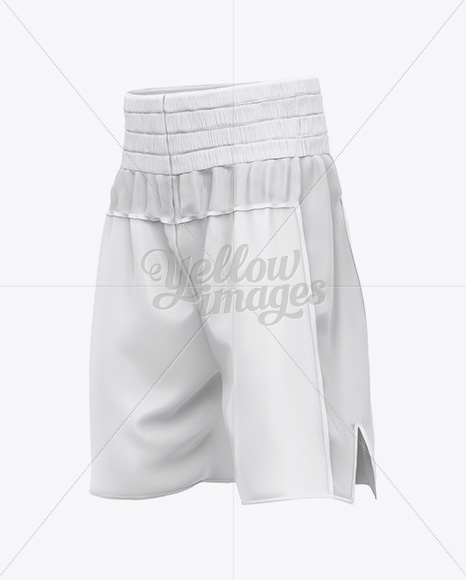 Two Panel Boxing Shorts Mockup - Halfside View - Free Download Images