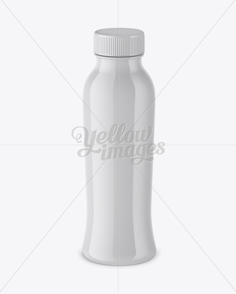 Glossy Bottle With Drink Mockup (High-Angle Shot)