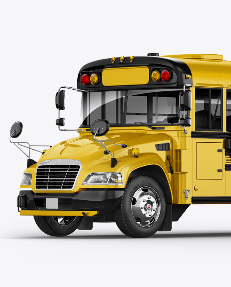 School Bus Mockup - Half Side View