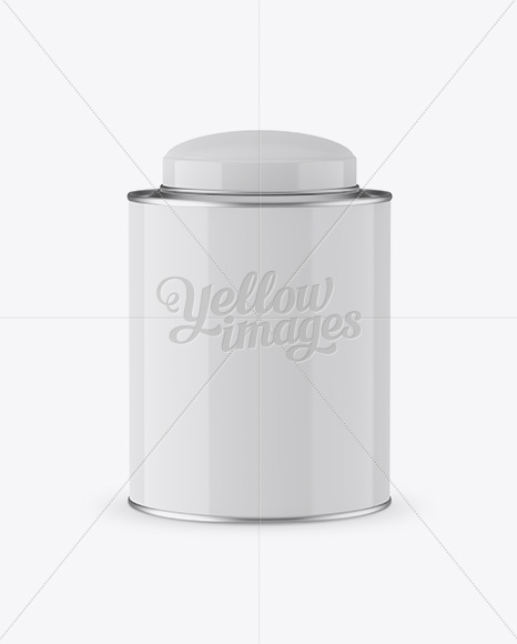 Glossy Tea Tin Can Mockup