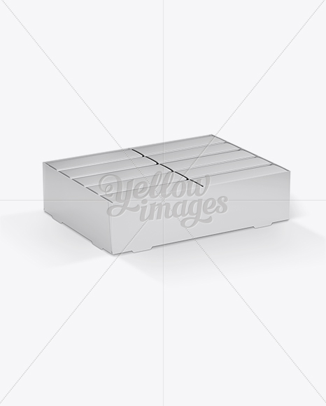 Metallic Bubble Gum Box Mockup - Halfside View (High-Angle Shot)