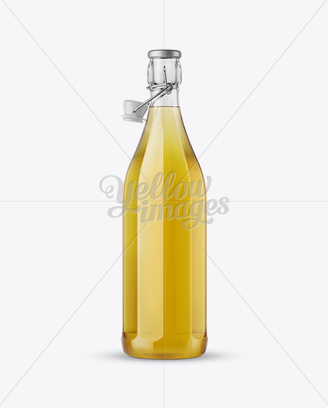 Clear Glass Olive Oil Bottle With Clamp Lid Mockup