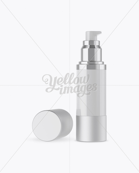 Open Cosmetic Bottle with Glossy Glass Mockup