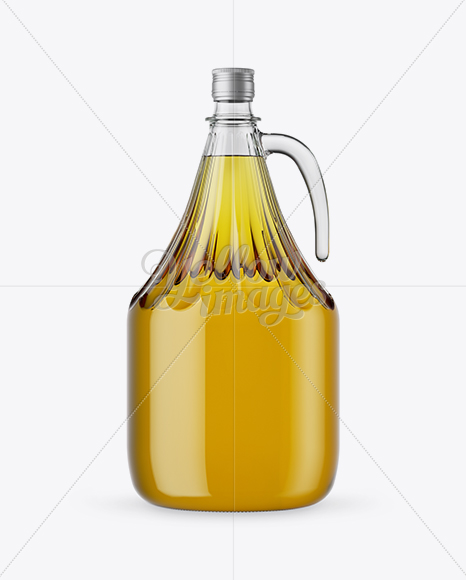 3L Clear Glass Olive Oil Bottle With Handle Mockup