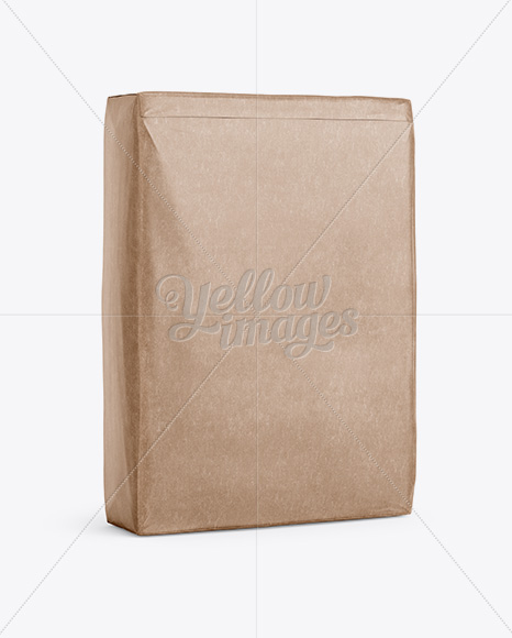 Kraft Paper Bag Mockup - Halfside View