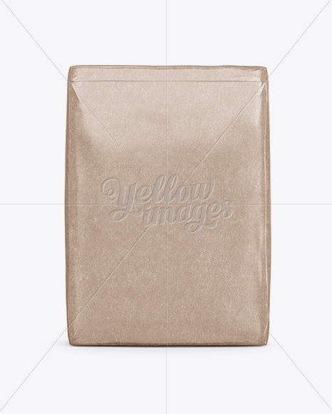 Glossy Kraft Paper Bag Mockup - Front View