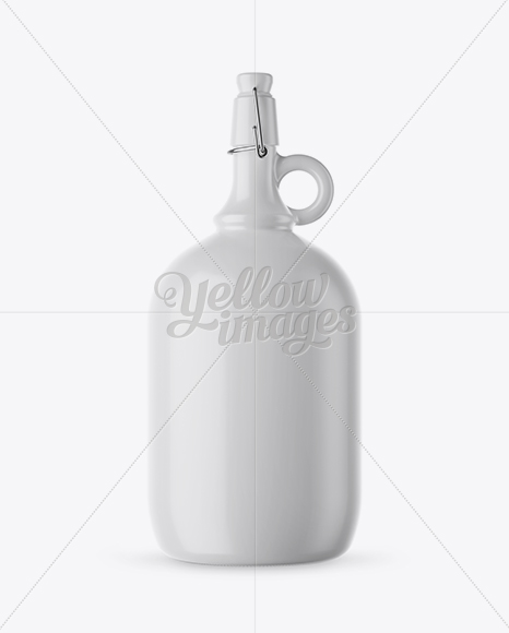 3L Ceramic Bottle With Handle & Clamp Lid Mockup