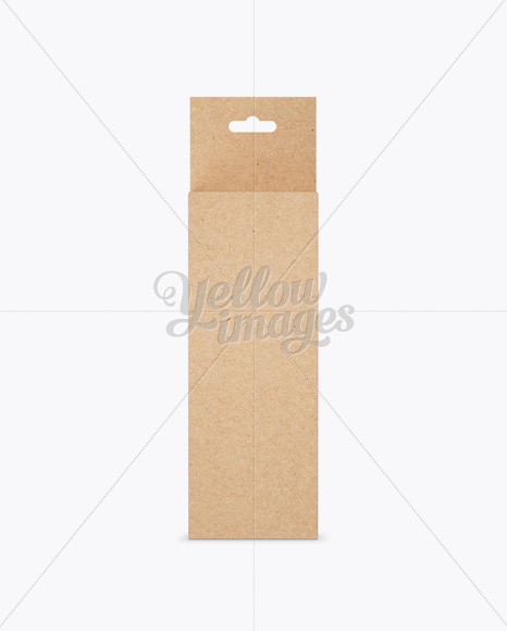 Kraft Paper Box with Hang Tab Mockup - Front View