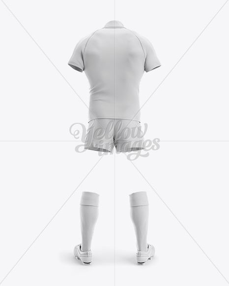 Men’s Full Rugby Kit HQ Mockup - Back View