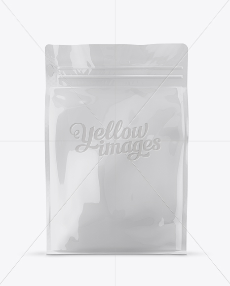 Glossy Stand-up Bag Mockup - Front View