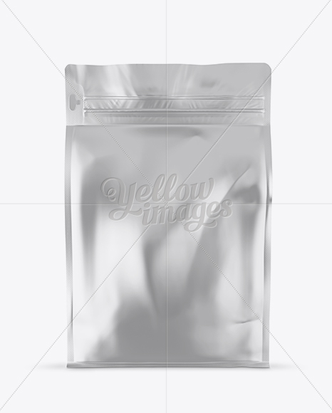 Matte Metallic Stand-up Bag Mockup - Front View