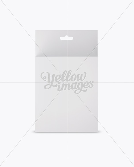 Matte Paper Box with Hang Tab Mockup - Front View