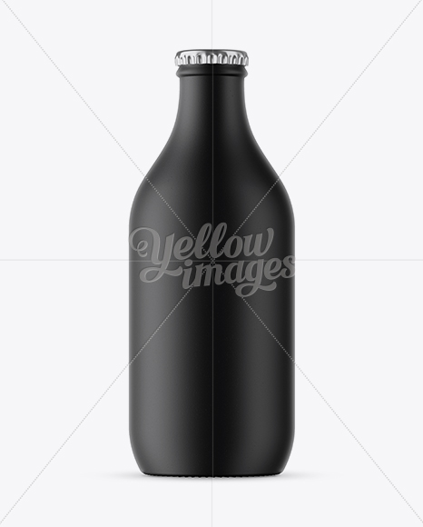 Black Ceramic Beer Bottle Mockup