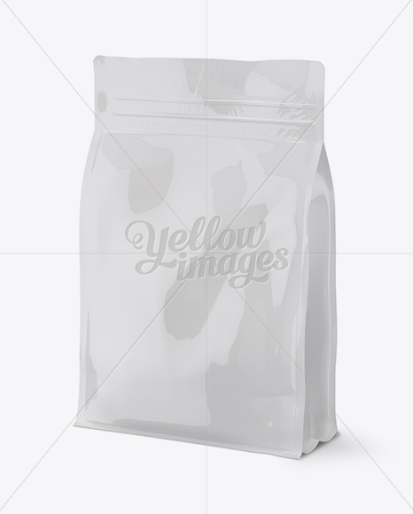 Glossy Stand-up Bag Mockup - Half Side View