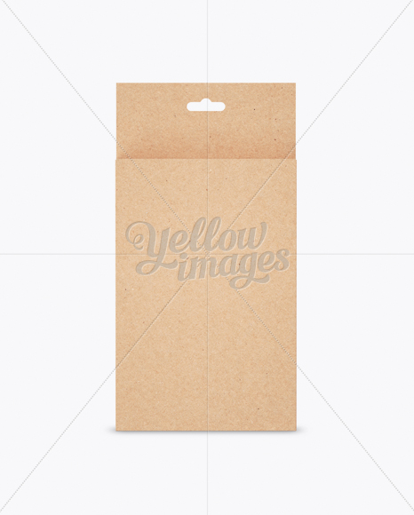 Kraft Paper Box with Hang Tab Mockup - Front View