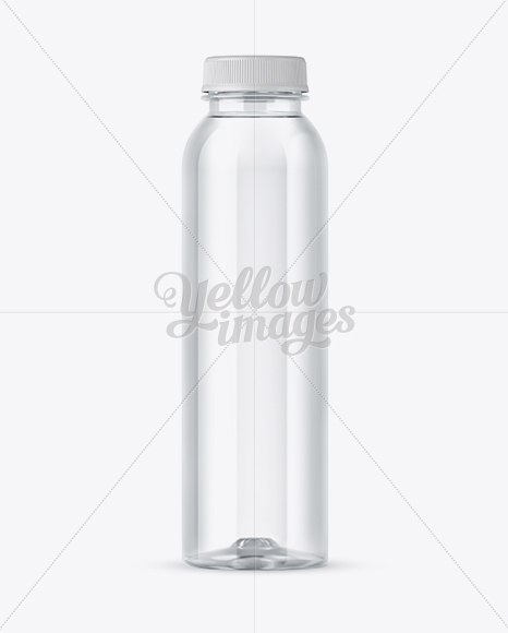 Clear PET Bottle With Water Mockup