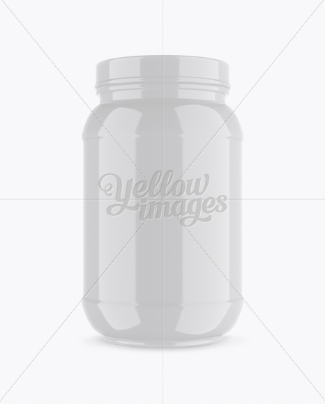 32oz Glossy Protein Jar Mockup