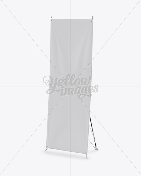 X Banner Mockup - Half Side View