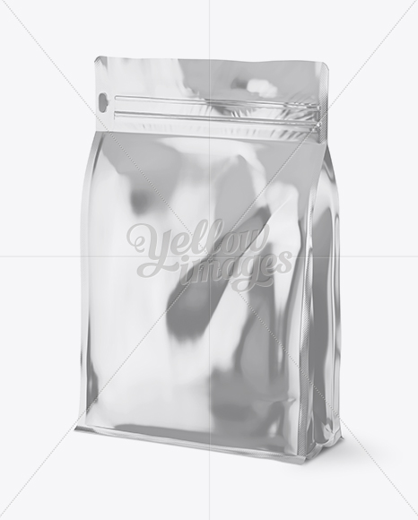 Metallic Stand-up Bag Mockup - Half Side View