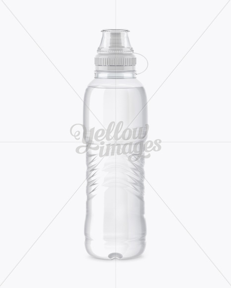 Clear PET Bottle With Sport Cap Mockup