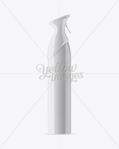 Glossy Spray Bottle Mockup - Side View