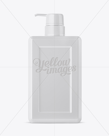 Glossy Square Cosmetic Bottle with Batcher Mockup