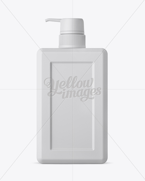 Matte Square Cosmetic Bottle with Batcher Mockup