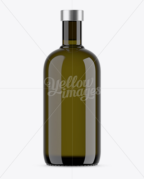 700ml Antique Green Glass Bottle Mockup