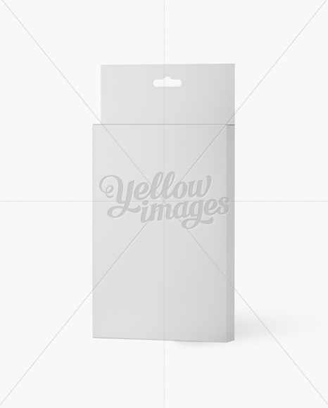 Matte Paper Box with Hang Tab Mockup - Half Side View