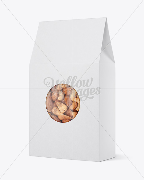 Paper Box W/ Window Mockup - Halfside View