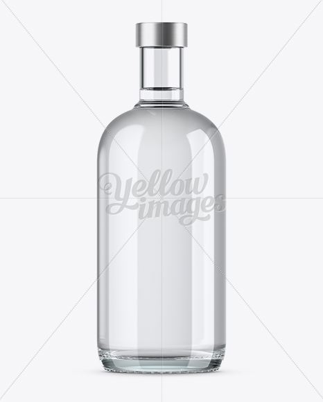 700ml Clear Glass Vodka Bottle Mockup