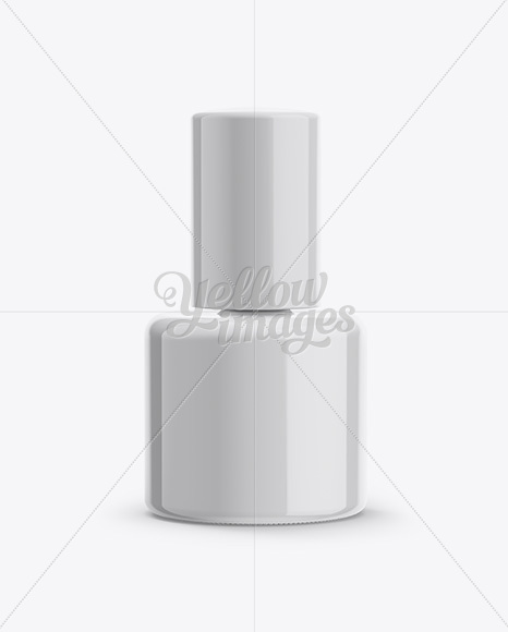 Glossy Nail Polish Bottle Mockup - Front View