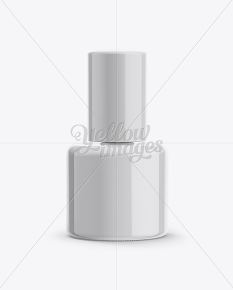 Glossy Nail Polish Bottle Mockup - Front View