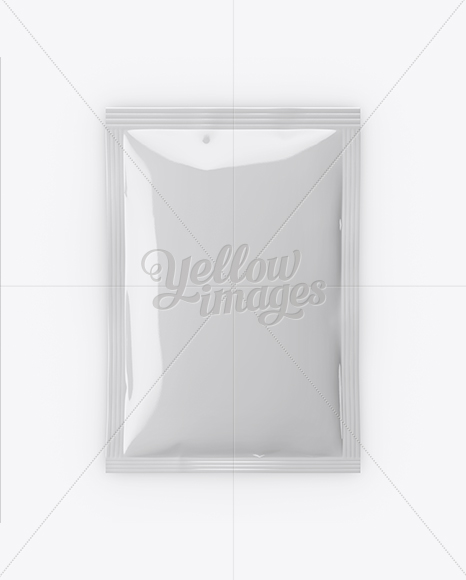 Glossy Sachet Mockup - Front View