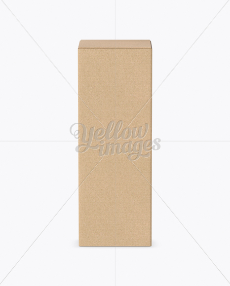 Kraft Box Mockup - Front View (High-Angle Shot)