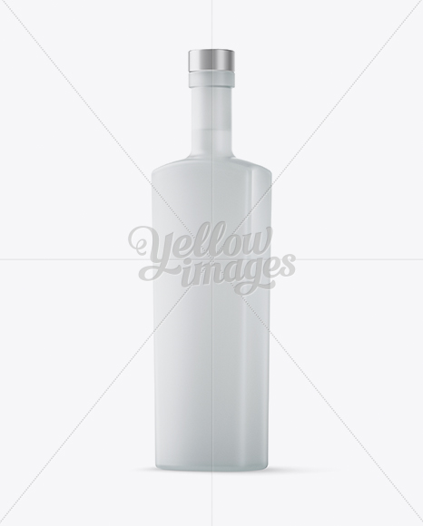 500ml Square Frosted Glass Vodka Bottle Mockup