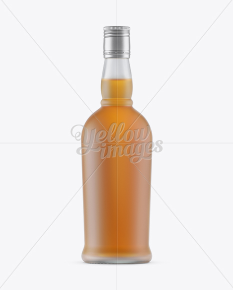 Frosted Glass Whiskey Bottle Mockup