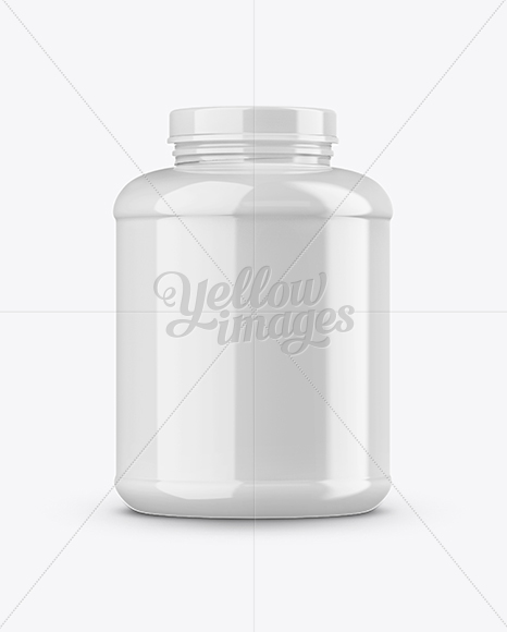 Glossy Protein Jar Mockup