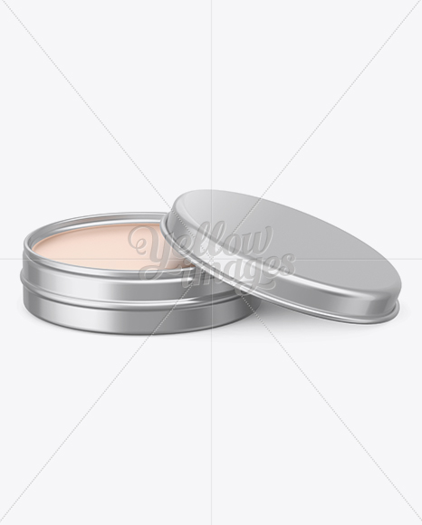 Metal Round Lip Balm Tin Mockup - Front View